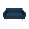 Canapé droit fixe 2 places tissu bleu