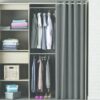 Armoire dressing extensible MOKA imitation Chêne brossé et noir