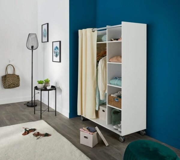 Kit_dressing_avec_rideau_L.100_cm_MOVE_blanc Kit dressing avec rideau L.100 cm MOVE blanc