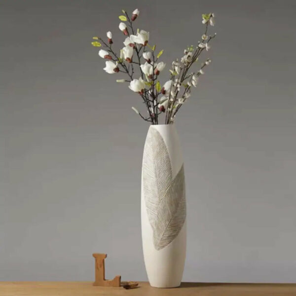 Grand Vase Blanc Décoratif 80cm