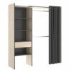 telechargement_0f58c71c-dc4b-4df9-a031-98543d99dcf3 Armoire Dressing Extensible Avec Rideau + 1 Tiroir - L. 110-160 X H. 203 X P. 50 Cm