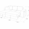 Canapé d'angle gauche convertible avec coffre EVERY tissu gris foncé et gris clair