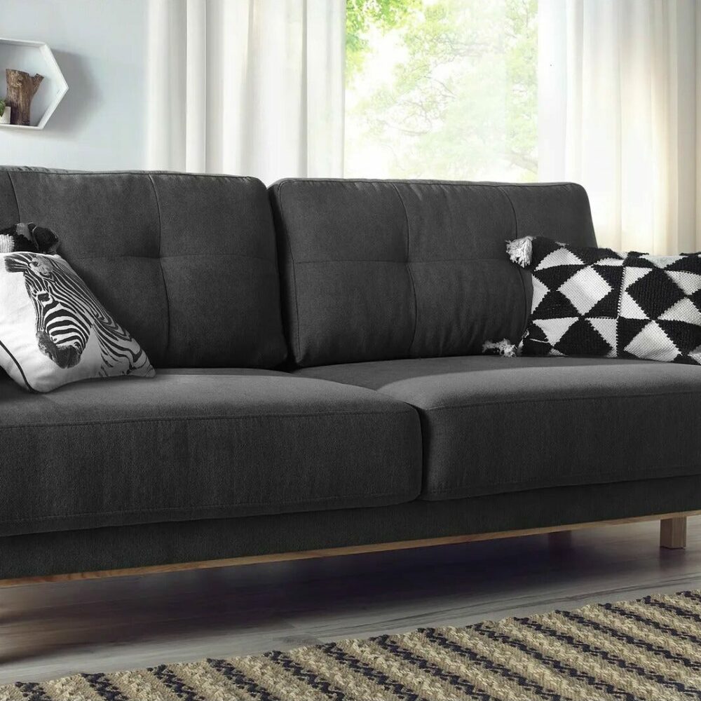 Canapé 3 places convertible avec coffre BALIO Gris anthracite