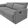 Canapé 3 places 2 relax manuels CORRANO tissu gris clair