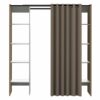 Dressing Tom Chêne Naturel Et Rideau Taupe Deux Colonnes 185,3 X 182