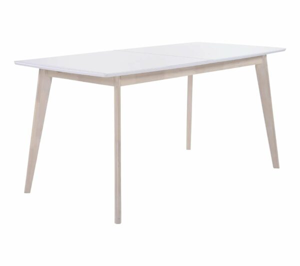Table extensible L160-200 cm MALENA scandinave bois et blanc