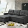 Canapé d'angle SYRA réversible convertible tissu Gris foncé