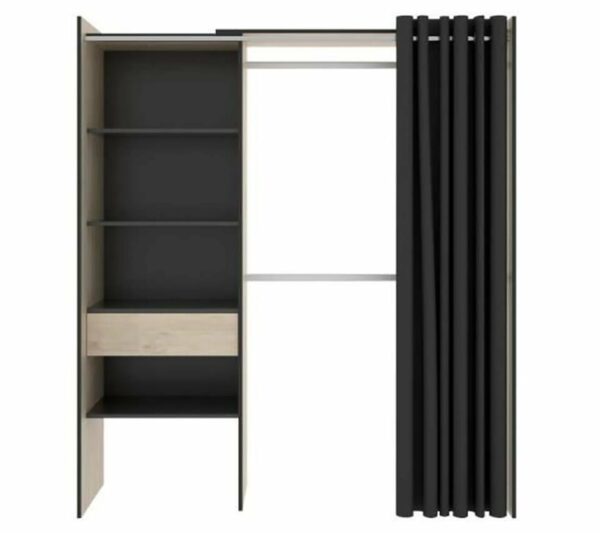telechargement_1_608da94e-6937-47dd-b678-7ff09182eaf2 Armoire Dressing Extensible Avec Rideau + 1 Tiroir - L. 110-160 X H. 203 X P. 50 Cm