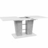 Table extensible L.140 à 180 cm LEXIE blanc et imitation béton