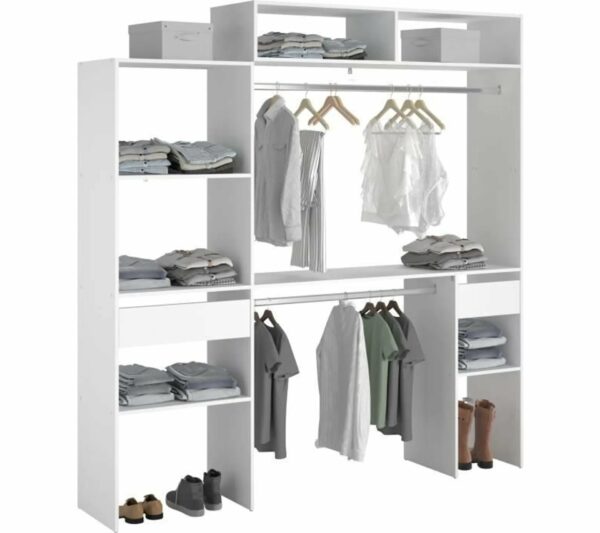 telechargement_1_82a41e02-81a5-4fe2-8cf9-21d34dac734b Kit Dressing Extensible Artic Ekipa - 2 Penderies + 2 Tiroirs + 1 Surmeuble - L198 X P40 X H202 Cm