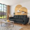 Canapé 3 places convertible express 160x190cm MILANE tissu gris anthracite