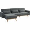 Canapé d'angle réversible convertible MARINE tissu Gris foncé