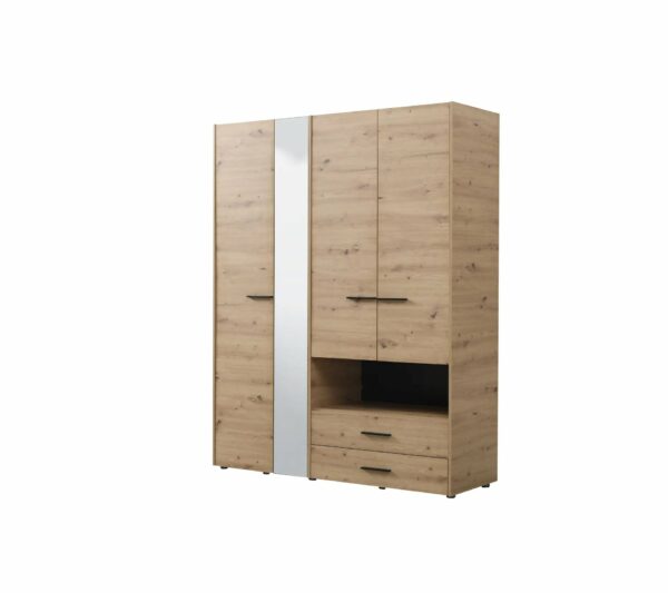 telechargement_1_df904d91-c14b-4aba-923c-72146b4c0e55 Armoire avec miroir, étagères, penderie et tiroirs LEON imitation Chêne et noir