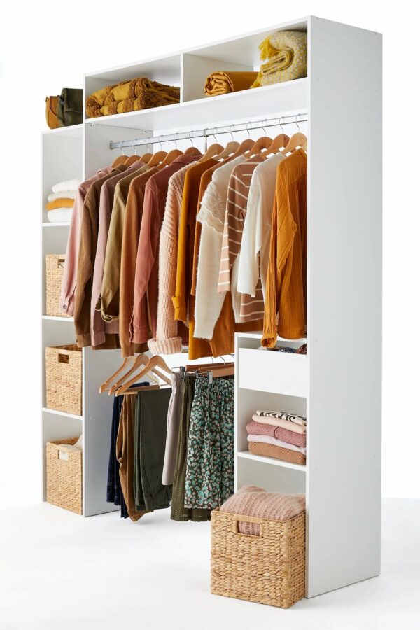 telechargement_1_e48a5ed6-4ae2-4784-ac32-06a7a903de49 Kit dressing 1 colonne extensible et 1 bloc de rangement Dressmod blanc H. 203,2 x L. 140/176 x P. 39,9 cm