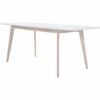 Table extensible L160-200 cm MALENA scandinave bois et blanc