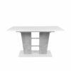Table extensible L.140 à 180 cm LEXIE blanc et imitation béton