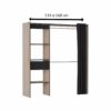 Armoire dressing extensible MOKA imitation Chêne brossé et noir