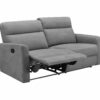 Canapé 3 places 2 relax manuels CORRANO tissu gris clair