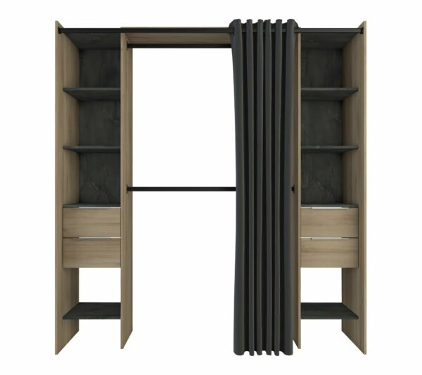 Dressing DANA imitation Chêne et noir extensible de 115 à 190 cm