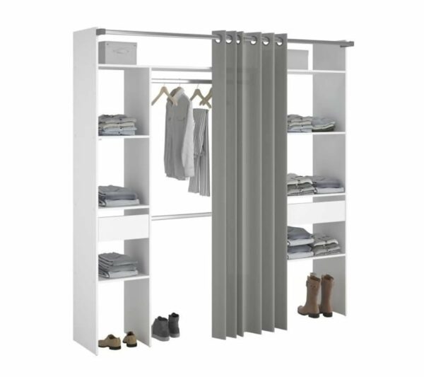 telechargement_3_0612c700-3dd7-4d28-abf2-1d6684b1357f Dressing Avec Rideau - 2 Tiroirs Et 2 Colonnes - Décor Blanc - L 198 X P 40 X H 203 Cm - Artic