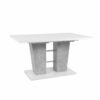 Table extensible L.140 à 180 cm LEXIE blanc et imitation béton