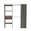 Armoire dressing extensible avec rideau MOKA imitation chêne foncé wengé