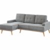 Canapé d'angle gauche SUNNY tissu Gris clair