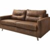 Canapé 3 places convertible semi-express SINKI tissu vintage couchage 182x142 cm