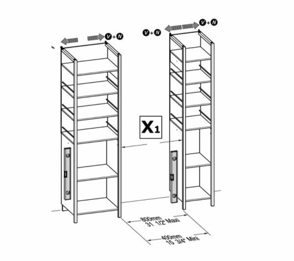 telechargement_4_70f7d17b-b683-4981-9da6-bd7a5b5029c5 Aménagement Dressing Extensible Chêne/noir - Gari - L 140/179 X L 48 X H 207 Cm