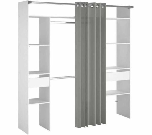 telechargement_4_cb169e22-87c4-4e81-a51b-7d2fc150826f Dressing Avec Rideau - 2 Tiroirs Et 2 Colonnes - Décor Blanc - L 198 X P 40 X H 203 Cm - Artic