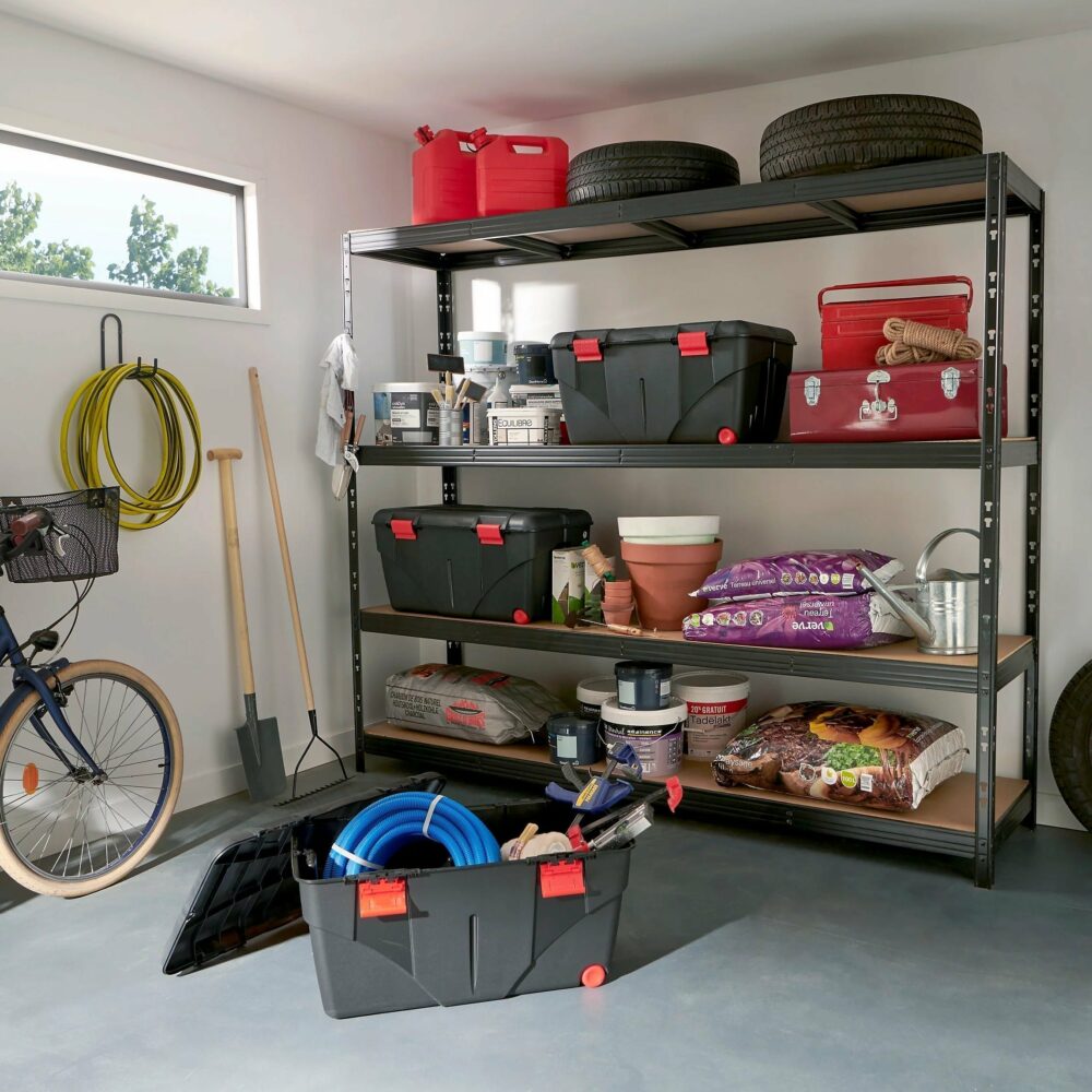 Étagère métal XXL 4 tablettes L. 237 x H. 200 x P. 60 cm