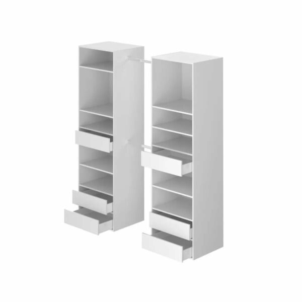 telechargement_56 Kit dressing 2 colonnes + 2 penderies + 6 tiroirs - Décor blanc - L 177 x P 48 H 200,2 cm - Combi