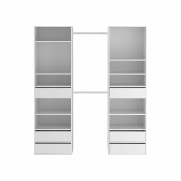 telechargement_57 Kit dressing 2 colonnes + 2 penderies + 6 tiroirs - Décor blanc - L 177 x P 48 H 200,2 cm - Combi