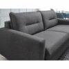 Canapé 3 places convertible semi-express SINKI tissu gris anthracite couchage 182x142cm