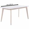 Table extensible L160-200 cm MALENA scandinave bois et blanc