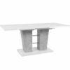 Table extensible L.140 à 180 cm LEXIE blanc et imitation béton