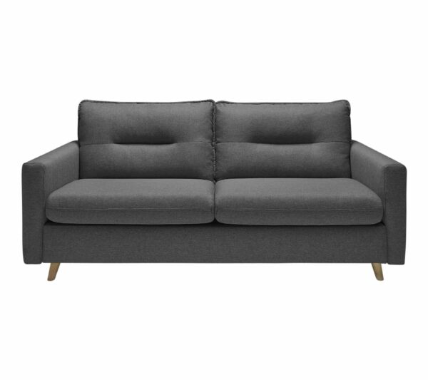 Canapé 3 places convertible semi-express SINKI tissu gris anthracite couchage 182x142cm