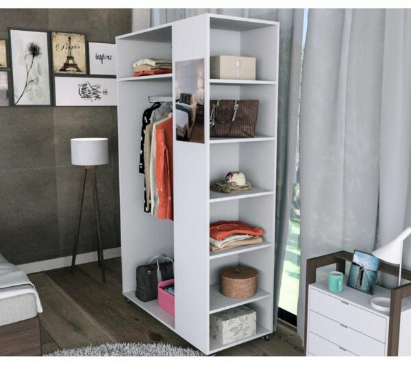 telechargement_6_9f5d2882-b8d5-4000-a7da-1a6aa117a82d Meuble Dressing Penderie Blanc 8 Niches Miroir Roulettes L 100 H 174 P 45 Cm