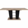 Table extensible L.140 à 180 cm LEXIE imitation chêne et noir