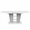 Table extensible L.140 à 180 cm LEXIE blanc et imitation béton