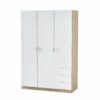 Armoire ZOA 3 tiroirs et 3 portes Blanc et chêne