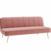 Banquette 3 places convertible LILY en velour rose