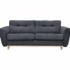Canapé 3 places convertible express 160x190cm MILANE tissu gris anthracite