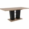 Table extensible L.140 à 180 cm LEXIE imitation chêne et noir