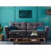 Canapé 3 places convertible express 160x190cm MILANE tissu gris anthracite