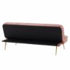 Banquette 3 places convertible LILY en velour rose