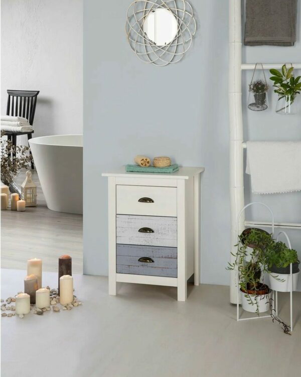 Chevet 3 tiroirs MOANA Bois massif