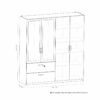 Armoire 4 portes 2 tiroirs L.179 cm READY imitation chêne kronberg et blanc