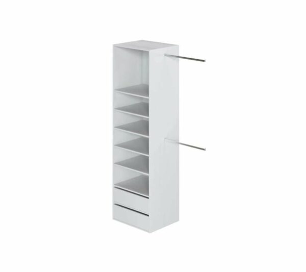 telechargement_d3a12d96-123f-4377-8bed-9d1a381034c7 Kit Dressing 1 Colonne 2 Penderies Et 2 Tiroirs - Blanc - L 117 X P 48 X H 200