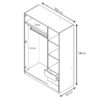 Armoire 3 portes et 3 tiroirs AYALA imitation Chêne
